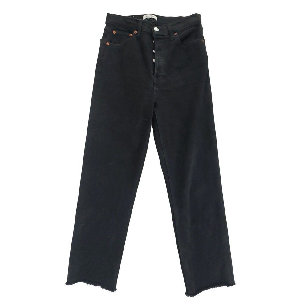 RE/DONE 70s Stove Pipe Jeans Noir Cotton Blend - 28